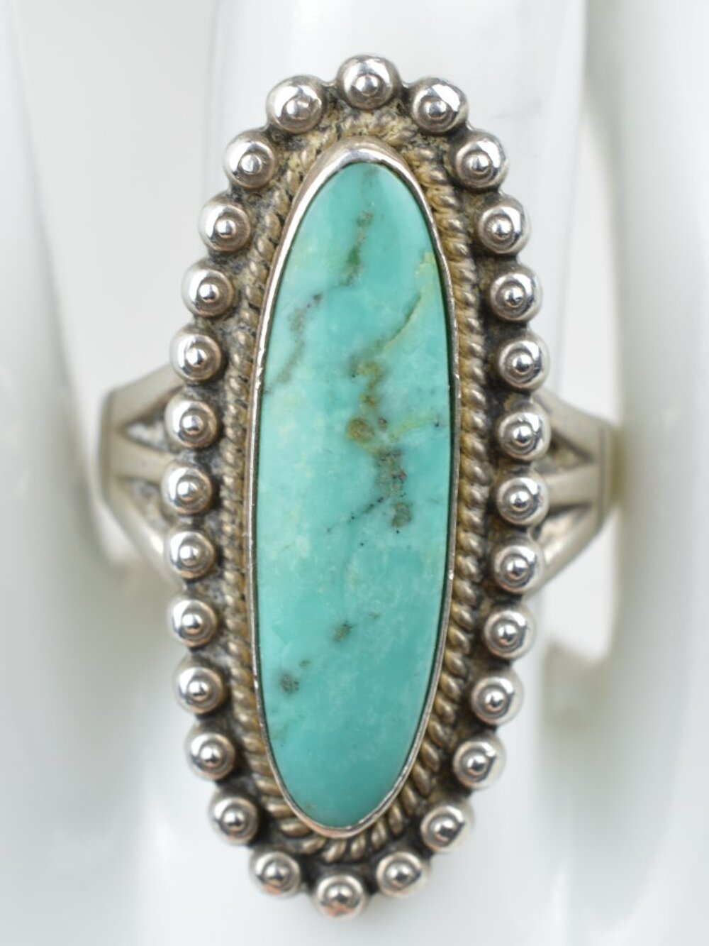 Vintage Sterling Silver Turquoise Ring Size 6.5